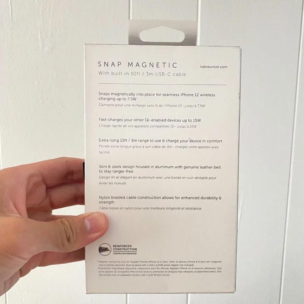 Native Union Snap Magnetic Wireless Charger 10ft USB-C Sage iPhone 12 or later